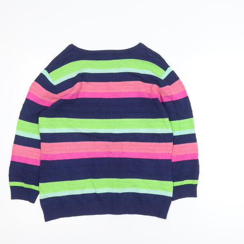 Mudflower Women's Multicoloured Striped Pullover Jumper S