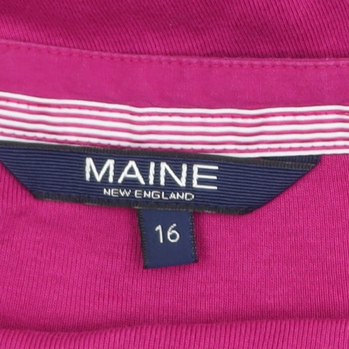 Maine New England Women's Pink Cotton T-Shirt Size 16