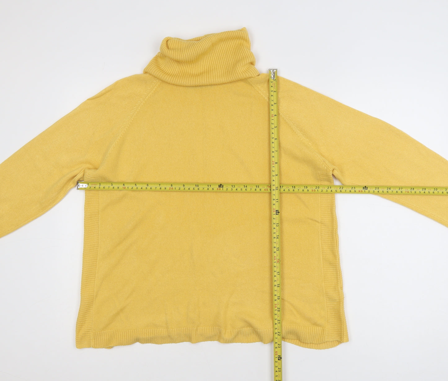 Dunnes Women’s Yellow Roll Neck Acrylic Jumper Size M