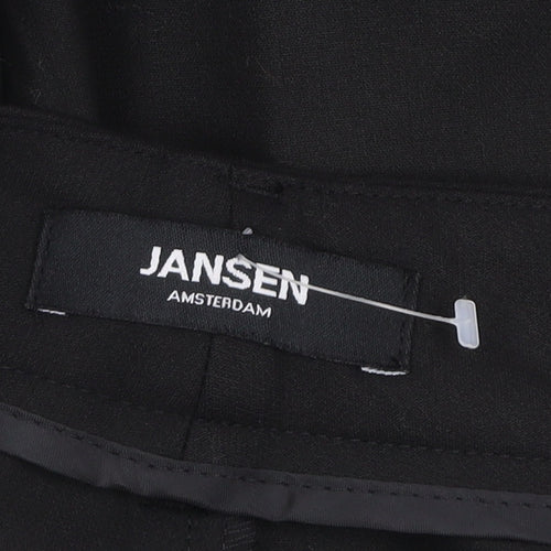 Jansen Amsterdam Men's Black Regular Fit Dress Trousers