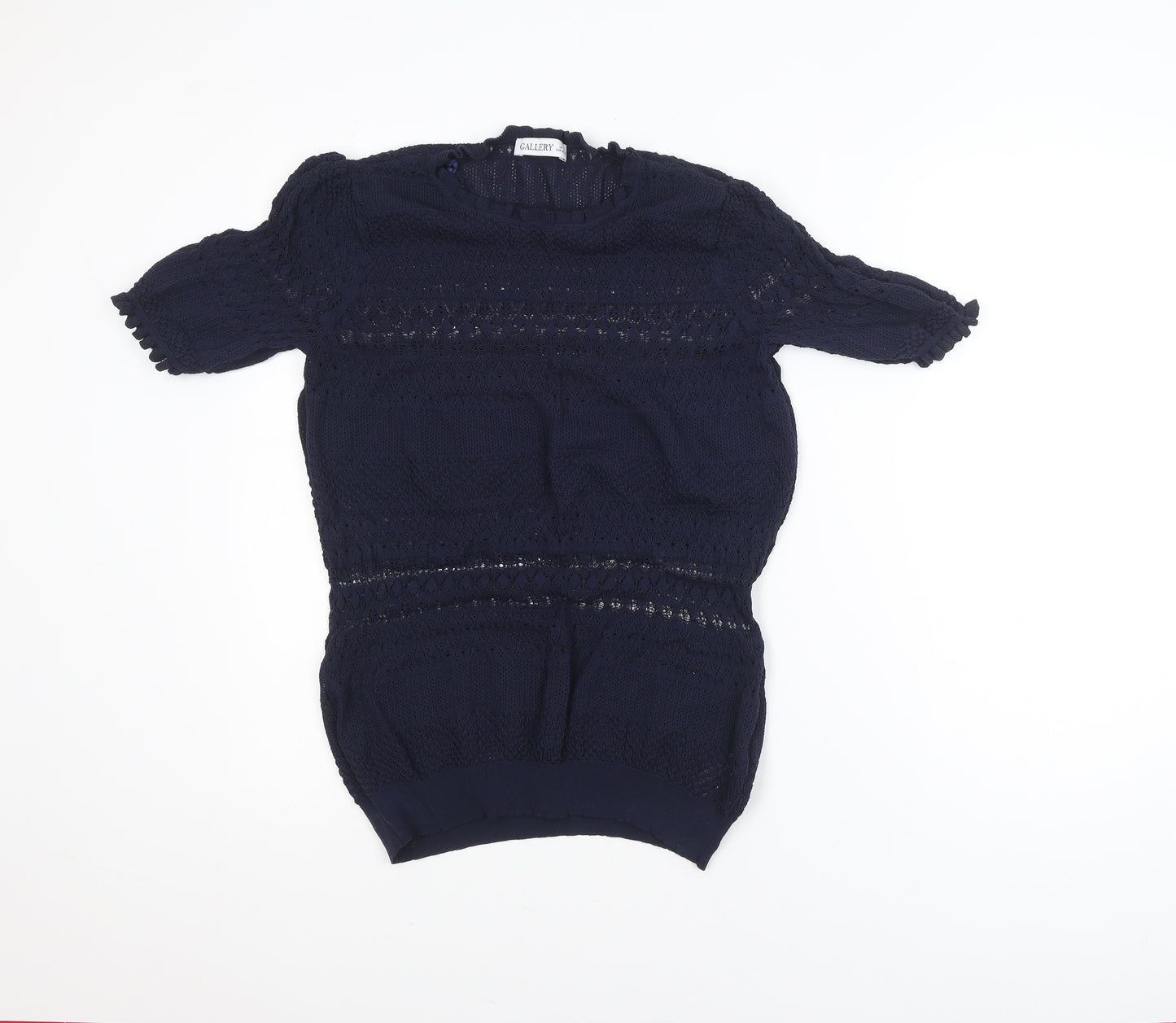Gallery Women's Blue Short Sleeve Knit Blouse Size L