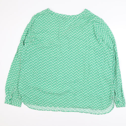F&F Women’s Green Geometric Viscose Tunic Blouse UK 22