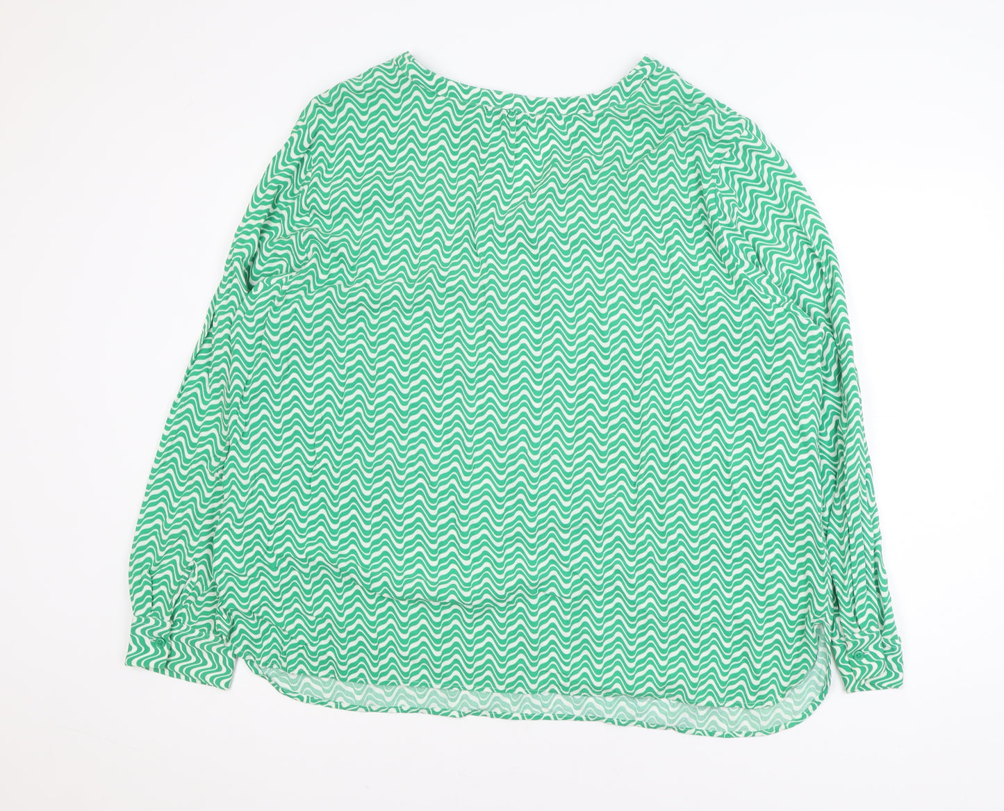 F&F Women’s Green Geometric Viscose Tunic Blouse UK 22