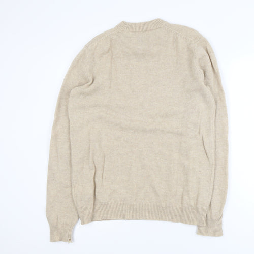 Farah Women Beige Lambswool Crew Neck Pullover Jumper L