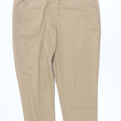 Marks and Spencer Womens Beige Chino Trousers Size 18 Regular