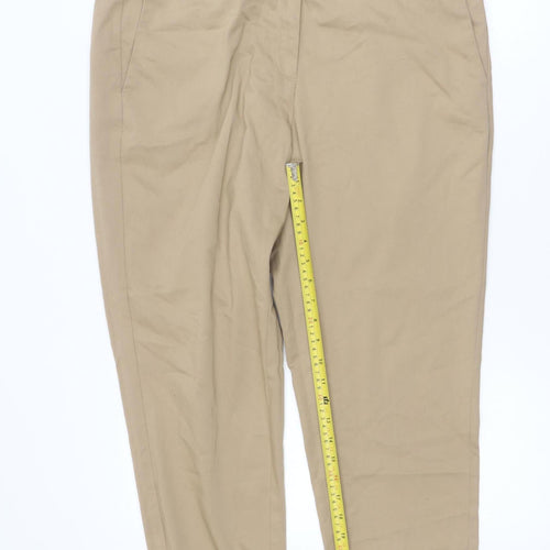 Marks and Spencer Womens Beige Chino Trousers Size 18 Regular
