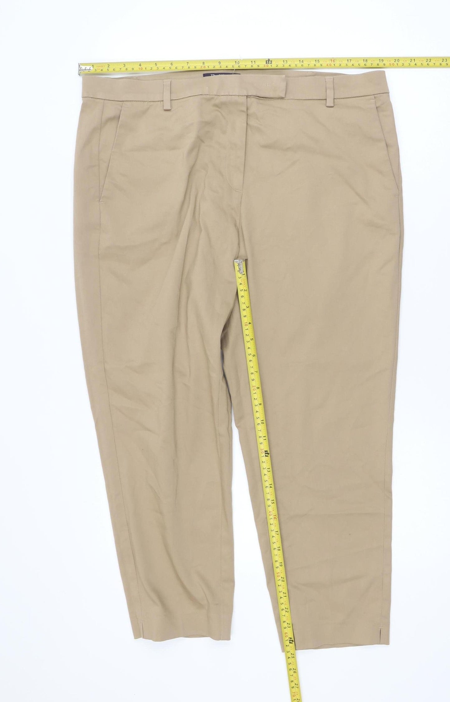 Marks and Spencer Womens Beige Chino Trousers Size 18 Regular