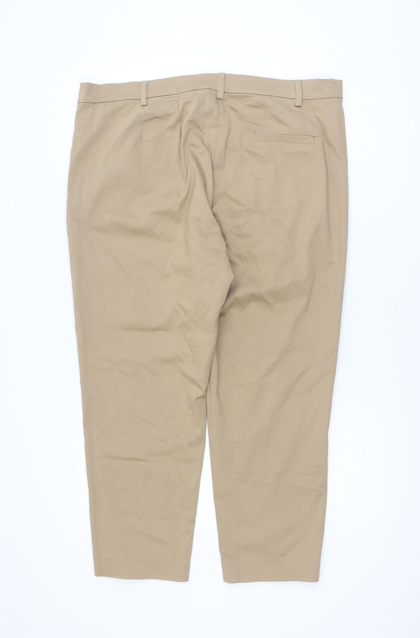 Marks and Spencer Womens Beige Chino Trousers Size 18 Regular