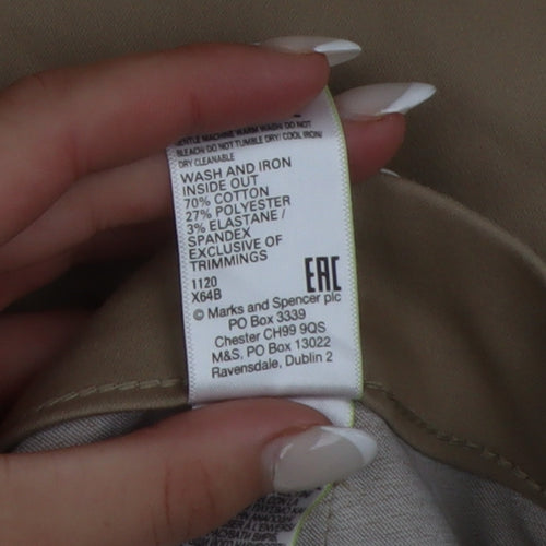Marks and Spencer Womens Beige Chino Trousers Size 18 Regular