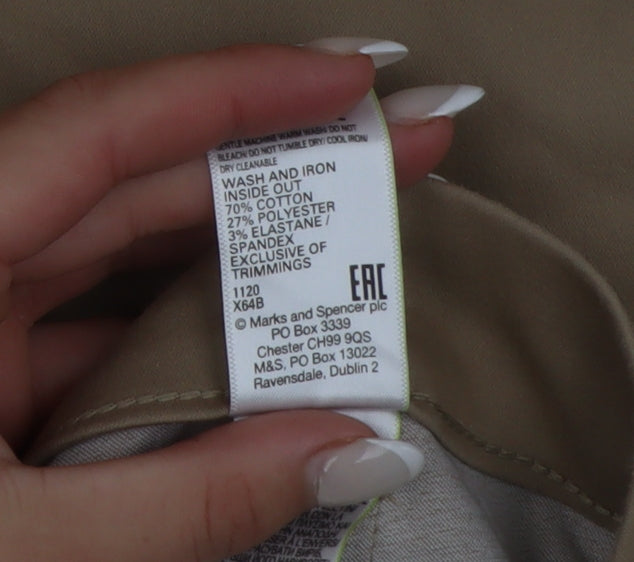 Marks and Spencer Womens Beige Chino Trousers Size 18 Regular