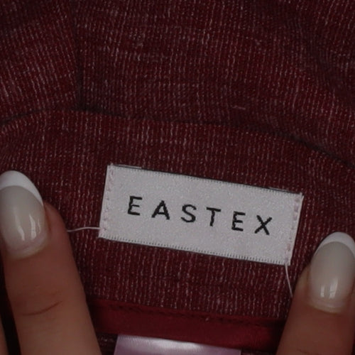 Eastex Women's Red Linen Blend Straight Leg Trousers Size 10