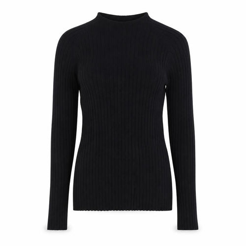 H&M Women's Black Slim Fit Ribbed Long Sleeve Knit Top Size M