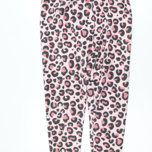 Dunnes Stores Women Pink Leopard Fleece Pyjama Pants Size 8