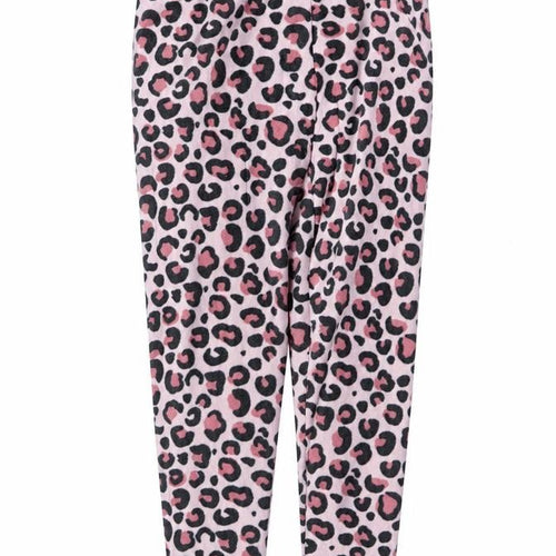 Dunnes Stores Women Pink Leopard Fleece Pyjama Pants Size 8
