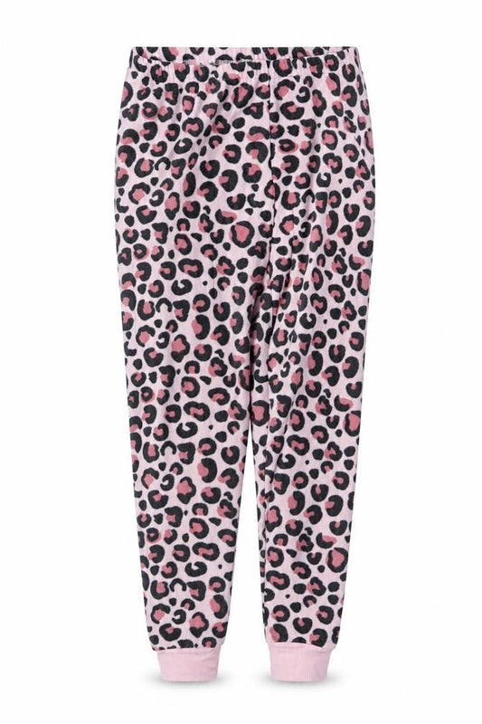 Dunnes Stores Women Pink Leopard Fleece Pyjama Pants Size 8