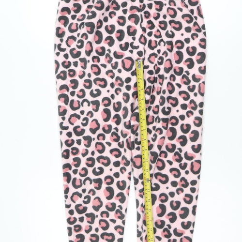 Dunnes Stores Women Pink Leopard Fleece Pyjama Pants Size 8