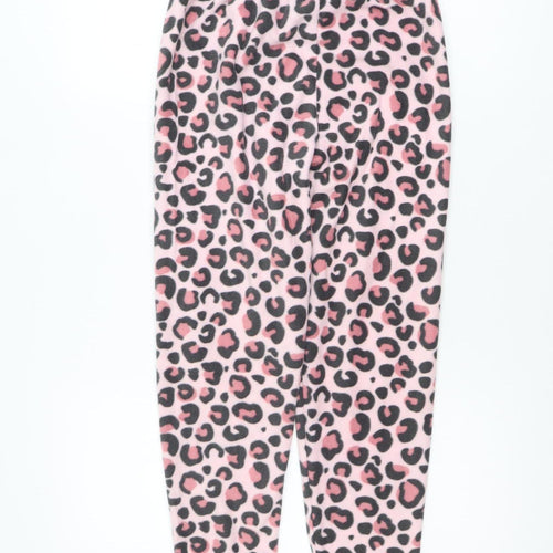 Dunnes Stores Women Pink Leopard Fleece Pyjama Pants Size 8