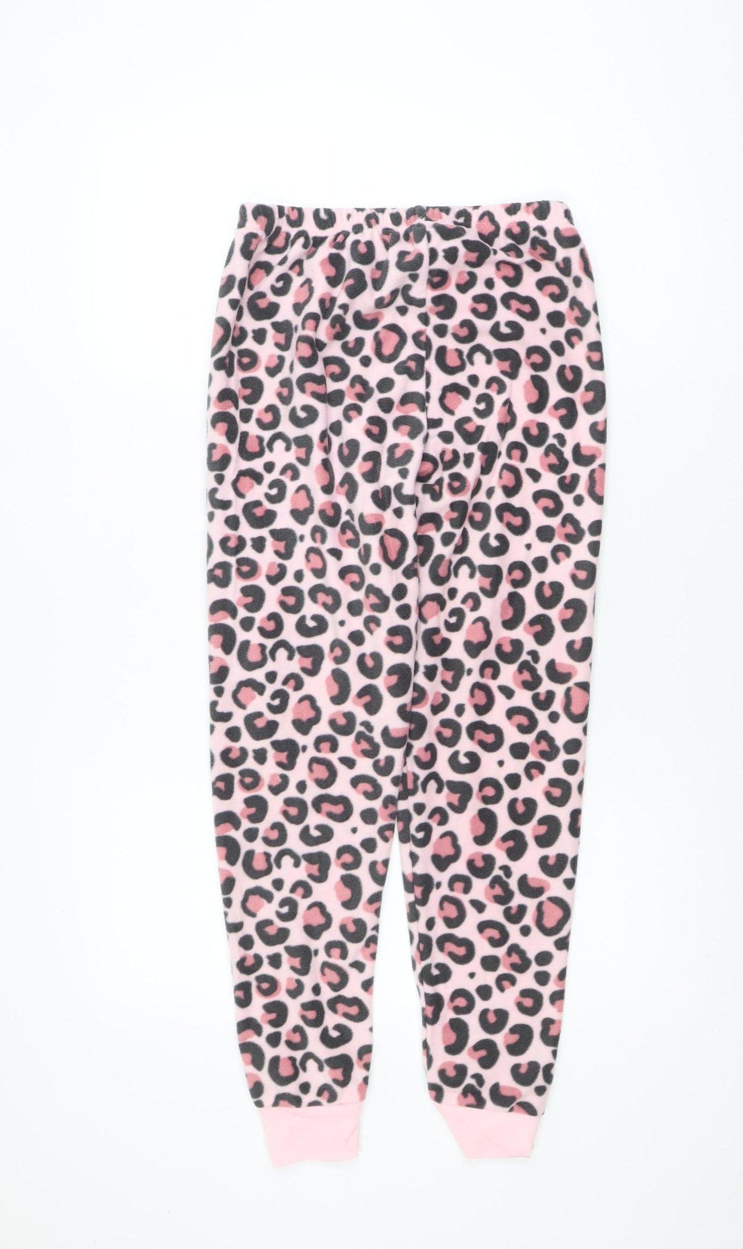 Dunnes Stores Women Pink Leopard Fleece Pyjama Pants Size 8