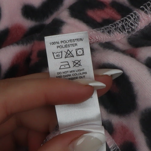 Dunnes Stores Women Pink Leopard Fleece Pyjama Pants Size 8
