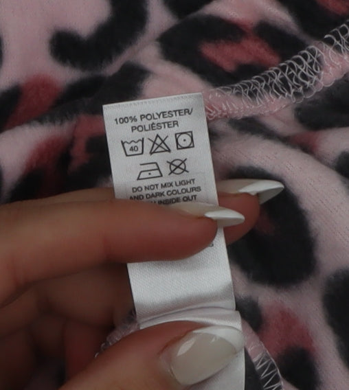 Dunnes Stores Women Pink Leopard Fleece Pyjama Pants Size 8