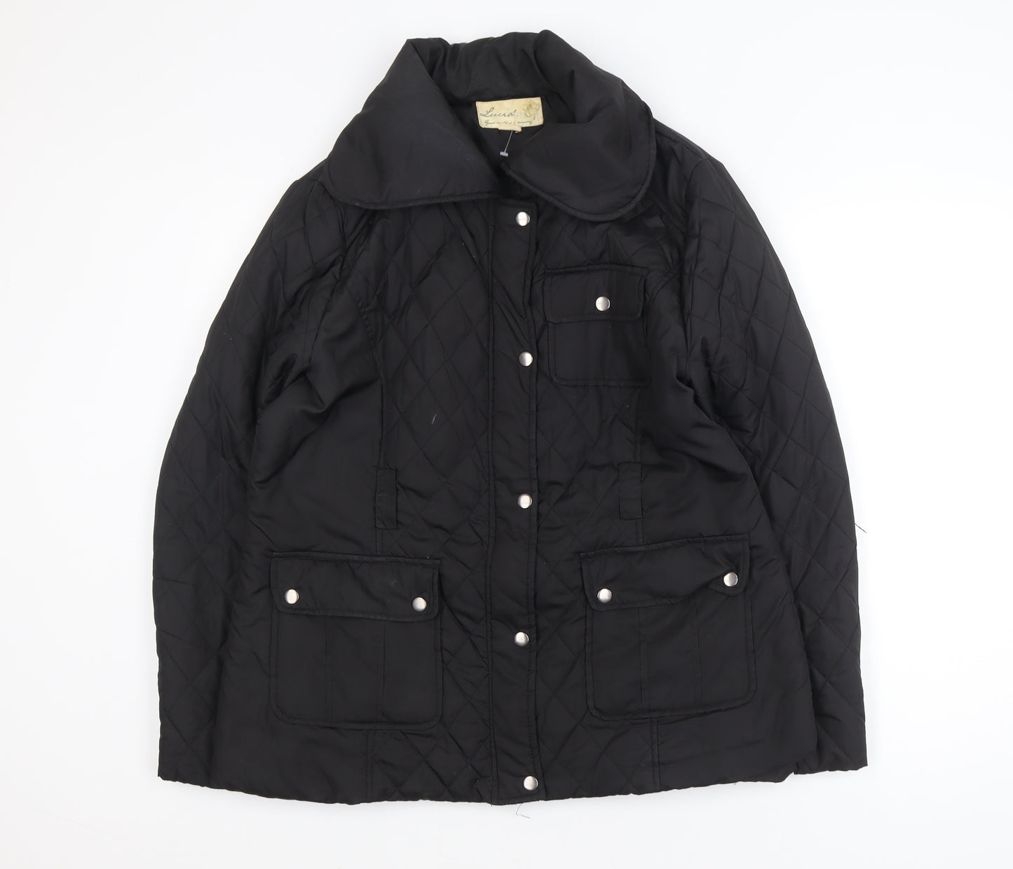 Lucid Unisex Black Quilted Mid-Length Jacket Size 16
