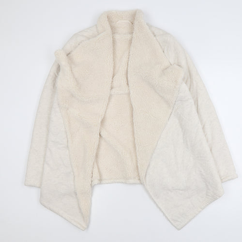 Marks and Spencer Womens Ivory Size 12 Lined Fleece Coatigan