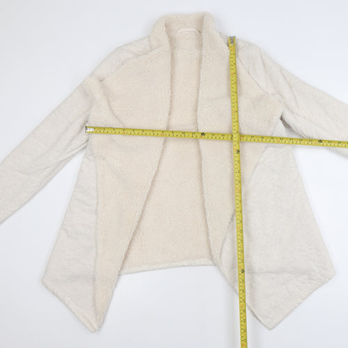 Marks and Spencer Womens Ivory Size 12 Lined Fleece Coatigan