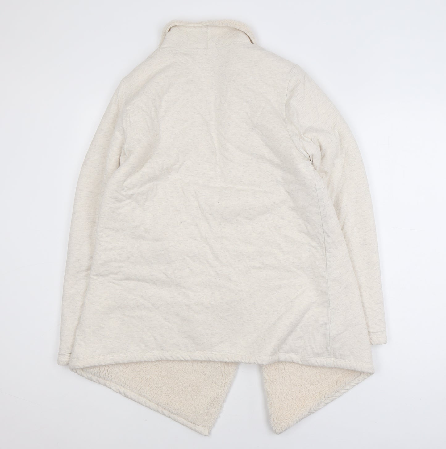 Marks and Spencer Womens Ivory Size 12 Lined Fleece Coatigan