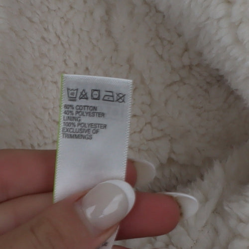 Marks and Spencer Womens Ivory Size 12 Lined Fleece Coatigan