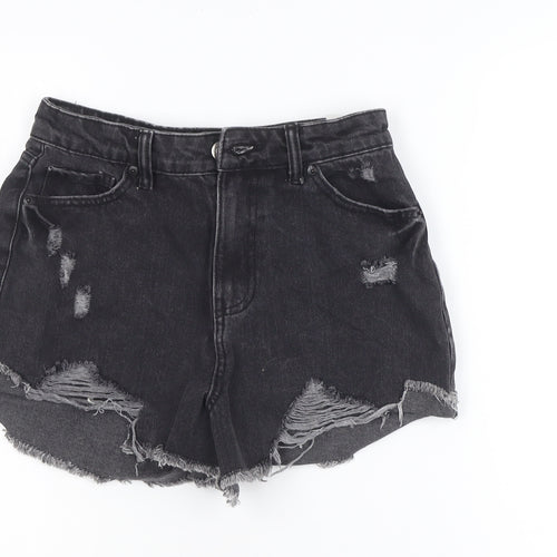 Jay Jays Women Black Size 8 High Rise Denim Cut-Off Shorts