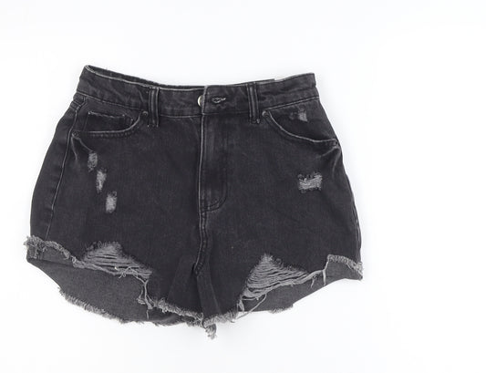 Jay Jays Women Black Size 8 High Rise Denim Cut-Off Shorts