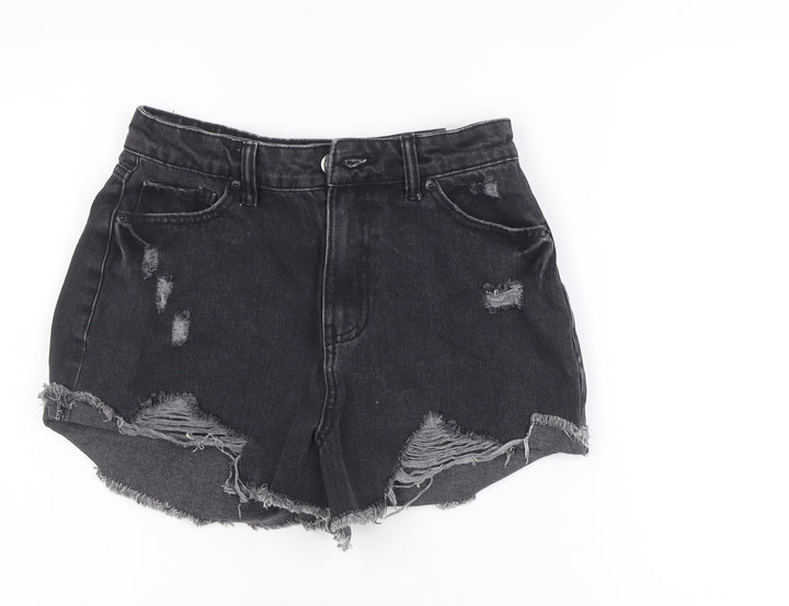 Jay Jays Women Black Size 8 High Rise Denim Cut-Off Shorts
