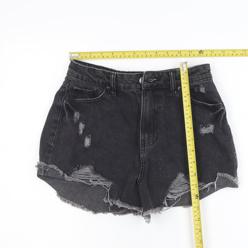 Jay Jays Women Black Size 8 High Rise Denim Cut-Off Shorts