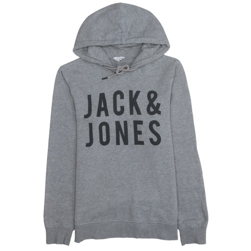 Jack & Jones Men’s Grey Pullover Hoodie S Logo Core Sweatshirt