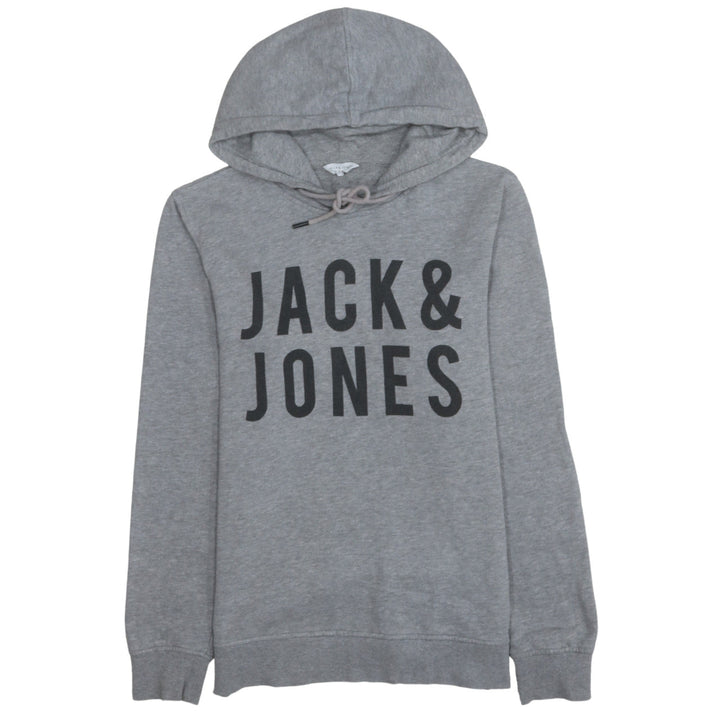 Jack & Jones Men’s Grey Pullover Hoodie S Logo Core Sweatshirt