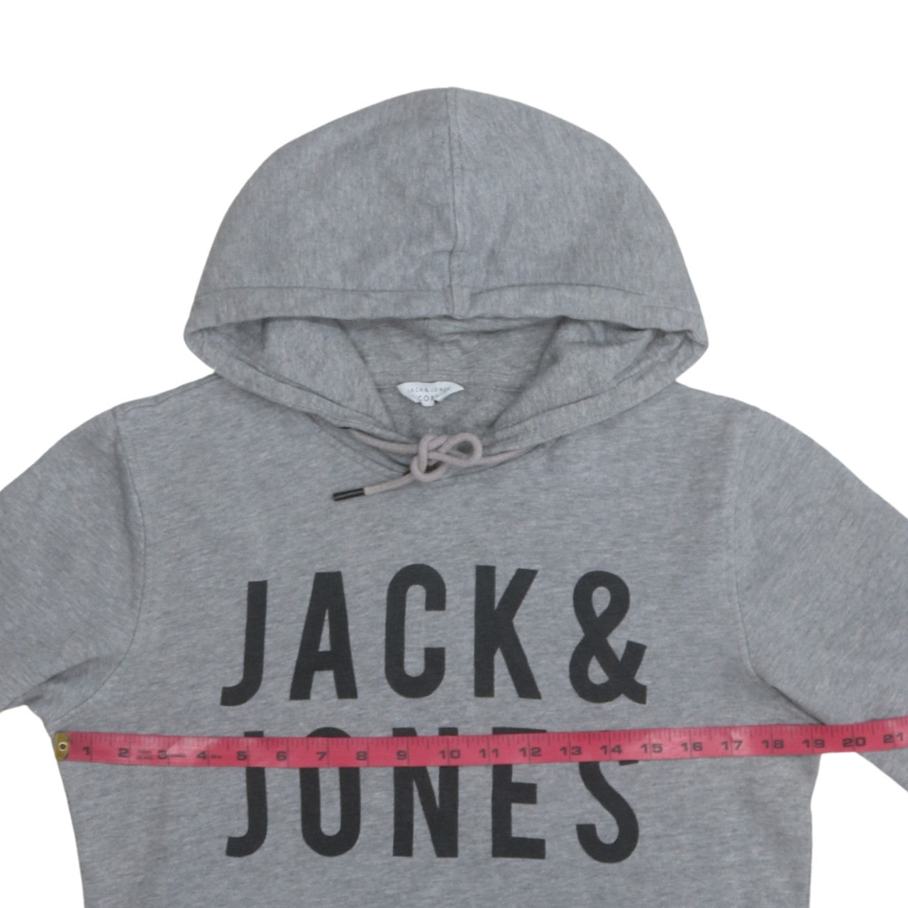 Jack & Jones Men’s Grey Pullover Hoodie S Logo Core Sweatshirt