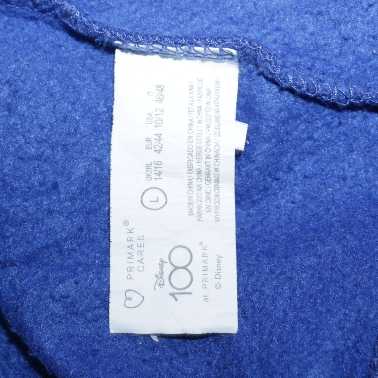 Disney at Primark Blue Mickey Mouse Men's Pullover Hoodie Size L