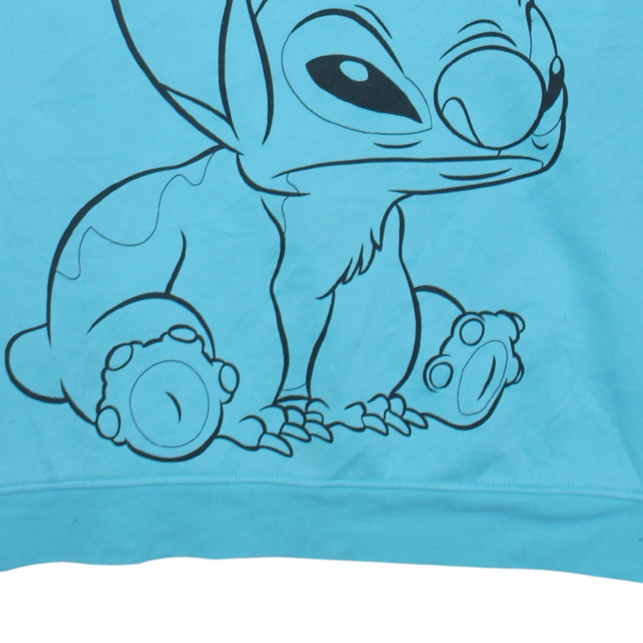 Disney Women Blue Stitch Crew Neck Pullover Sweatshirt XL