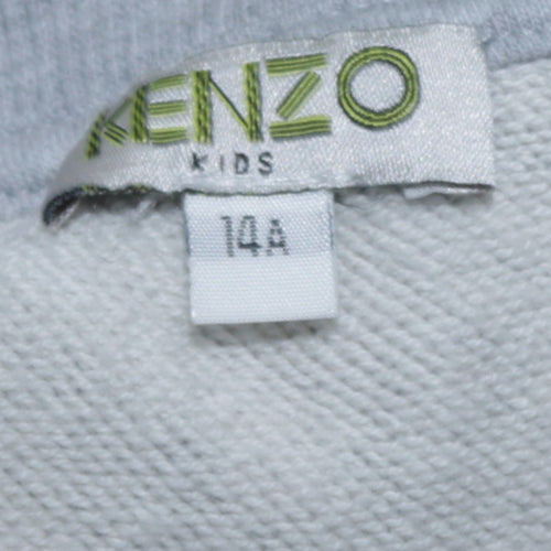 Kenzo Kids Grey Embroidered Tiger Sweatshirt Boys 14 Years Regular Fit