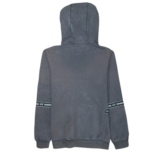Emporio Armani EA7 Boys Grey Pullover Hoodie 14 Years Cotton Blend Logo Style