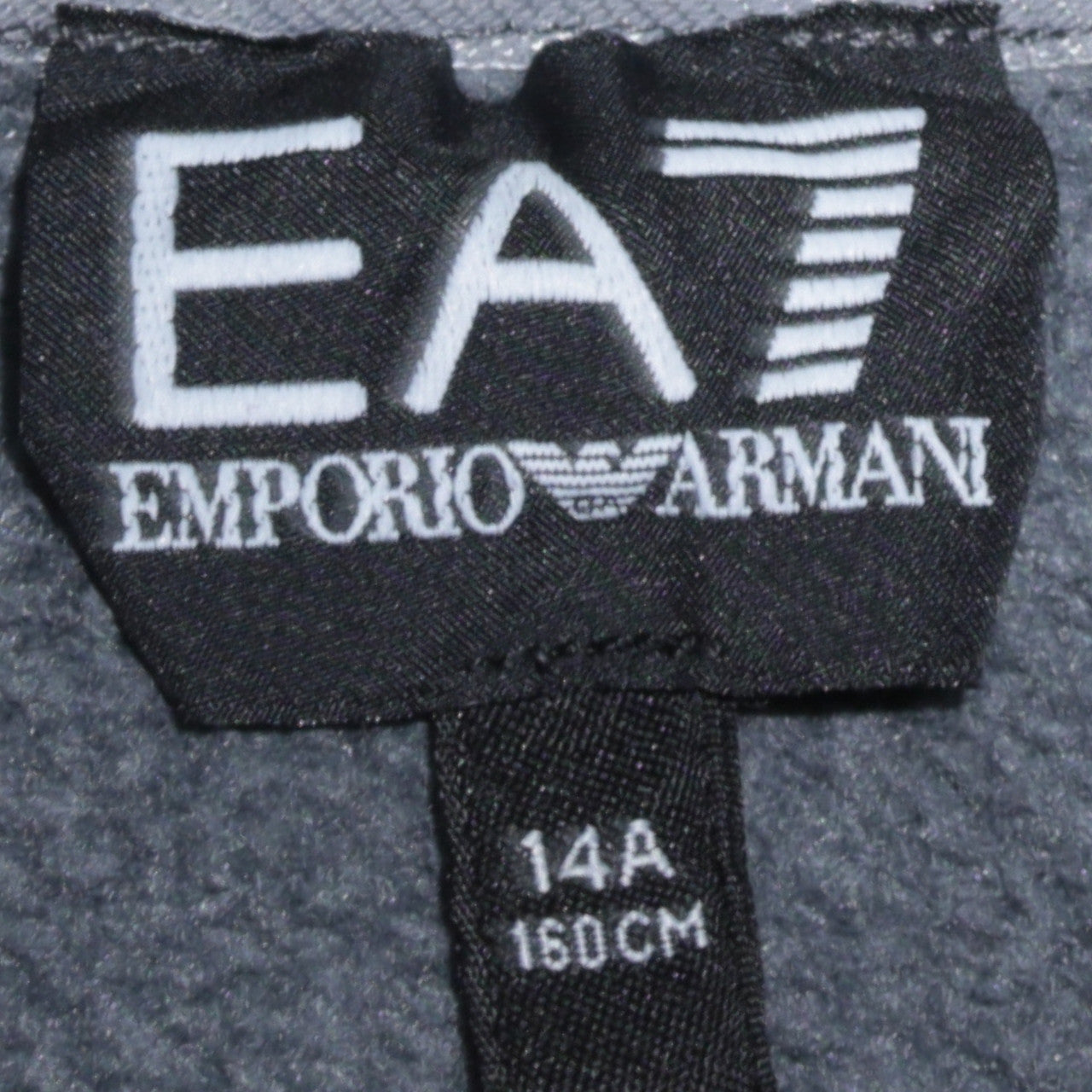Emporio Armani EA7 Boys Grey Pullover Hoodie 14 Years Cotton Blend Logo Style