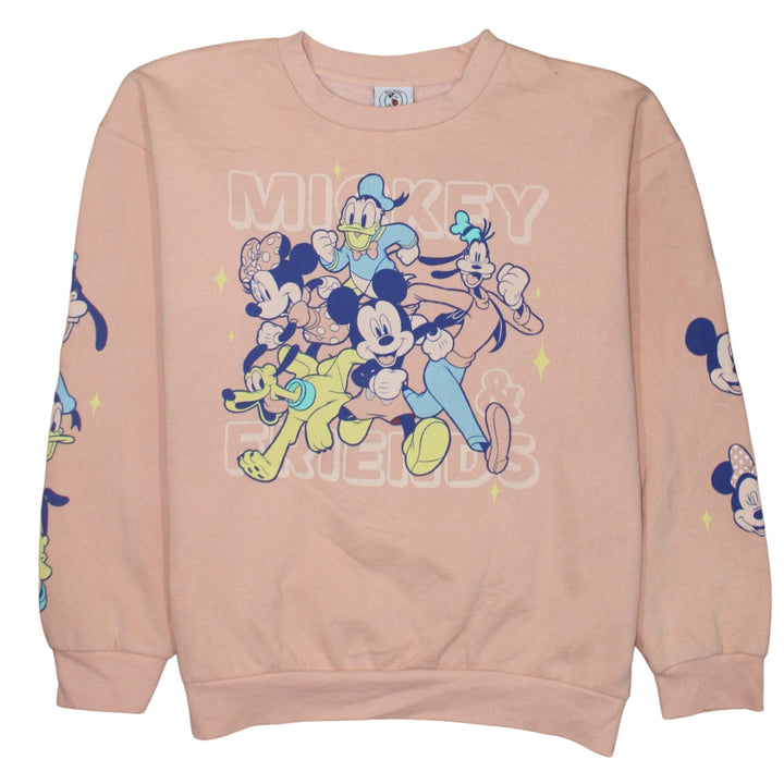 Disney Mickey & Co Women’s Pink Crew Neck Pullover Sweatshirt Size L