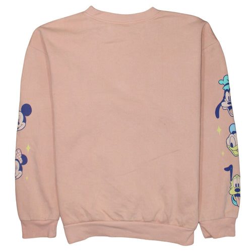 Disney Mickey & Co Women’s Pink Crew Neck Pullover Sweatshirt Size L
