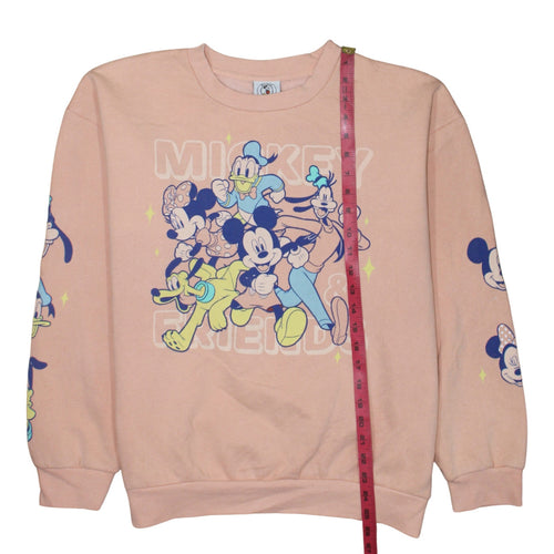 Disney Mickey & Co Women’s Pink Crew Neck Pullover Sweatshirt Size L