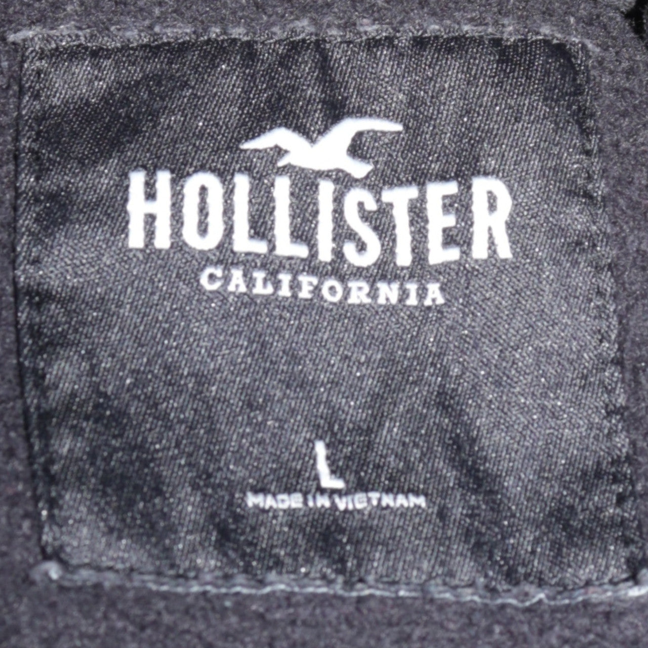 Hollister Men's Black L Pullover Hoodie with Logo and Kangaroo Pocket