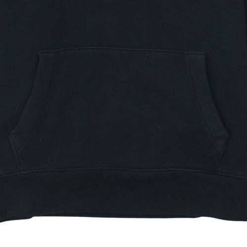 Hollister Men's Black L Pullover Hoodie with Logo and Kangaroo Pocket