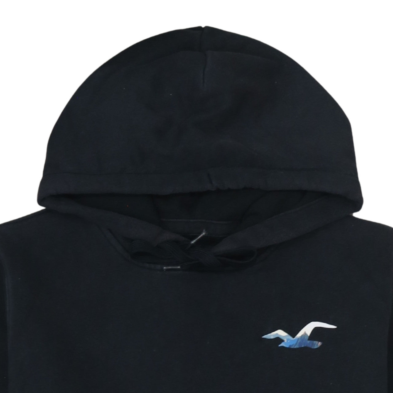 Hollister Men's Black L Pullover Hoodie with Logo and Kangaroo Pocket