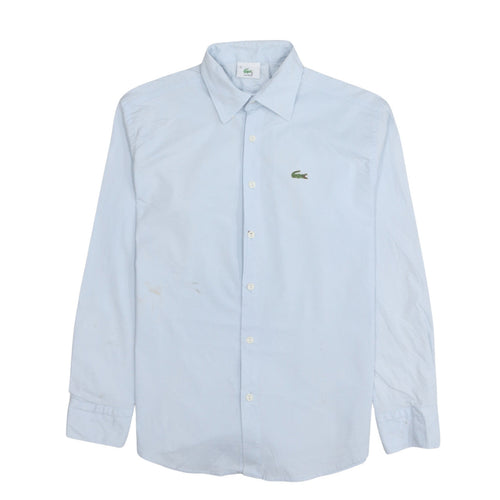 Lacoste Men’s Blue Long Sleeve Cotton Button-Up Shirt Size L