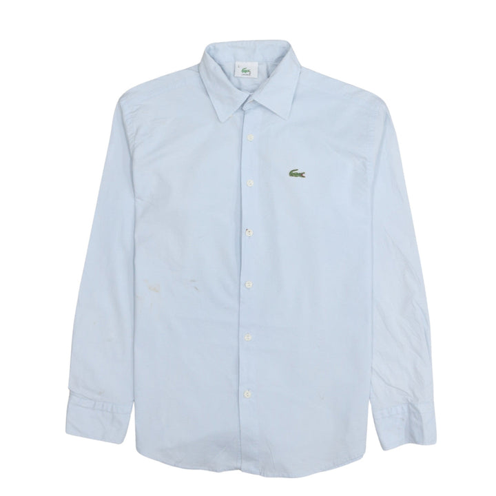 Lacoste Men’s Blue Long Sleeve Cotton Button-Up Shirt Size L