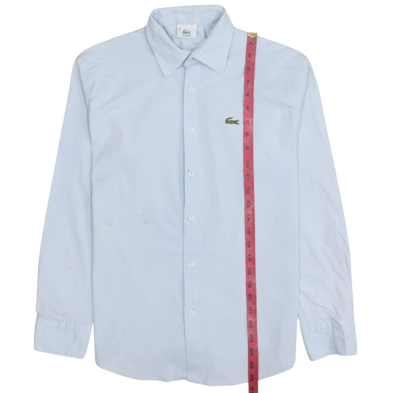Lacoste Men’s Blue Long Sleeve Cotton Button-Up Shirt Size L